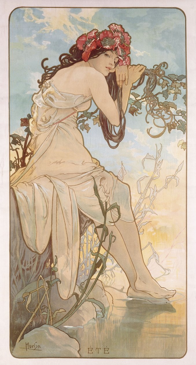 Sommer; Ete, ca. 1896 af Alphonse Mucha