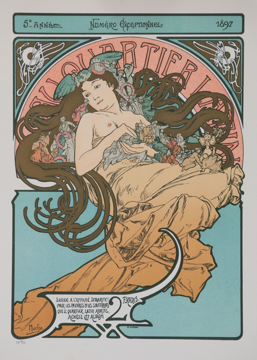 I Latinerkvarteret, 1897. af Alphonse Mucha