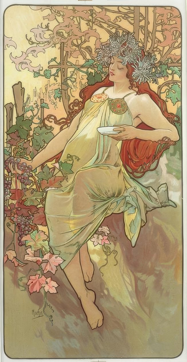 Automne af Alphonse Mucha