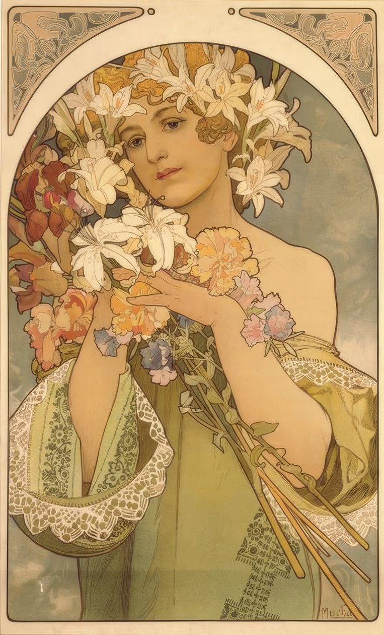 blomst af Alphonse Mucha