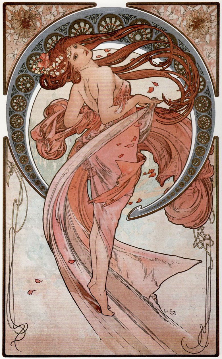 Dans fra serien The Arts, 1898 af Alphonse Mucha