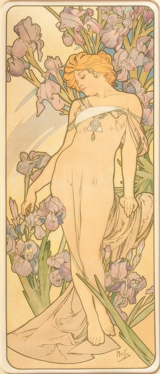 Dø Iris af Alphonse Mucha