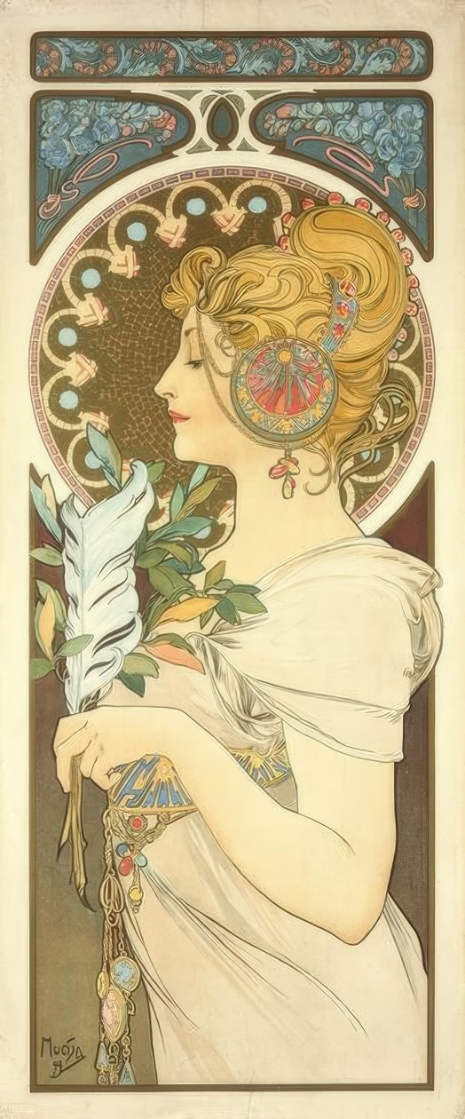 fjer af Alphonse Mucha