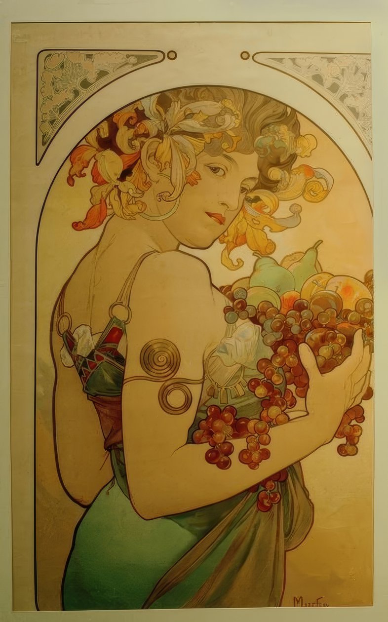 frugt af Alphonse Mucha