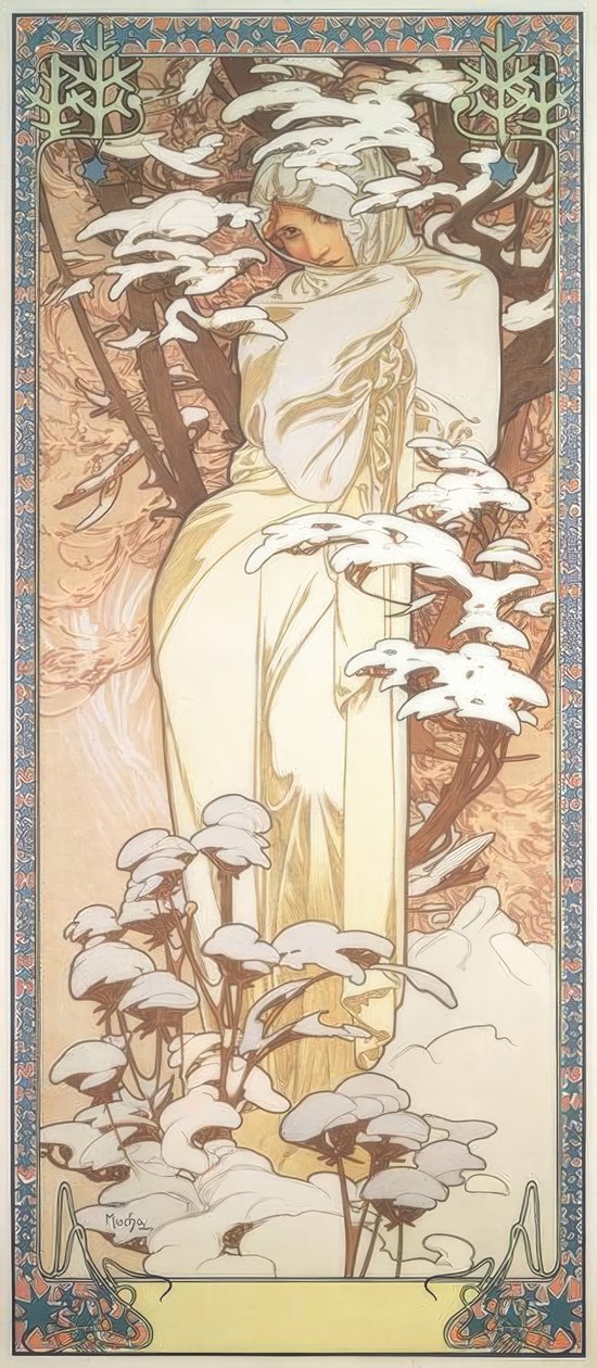 Vinter af Alphonse Mucha
