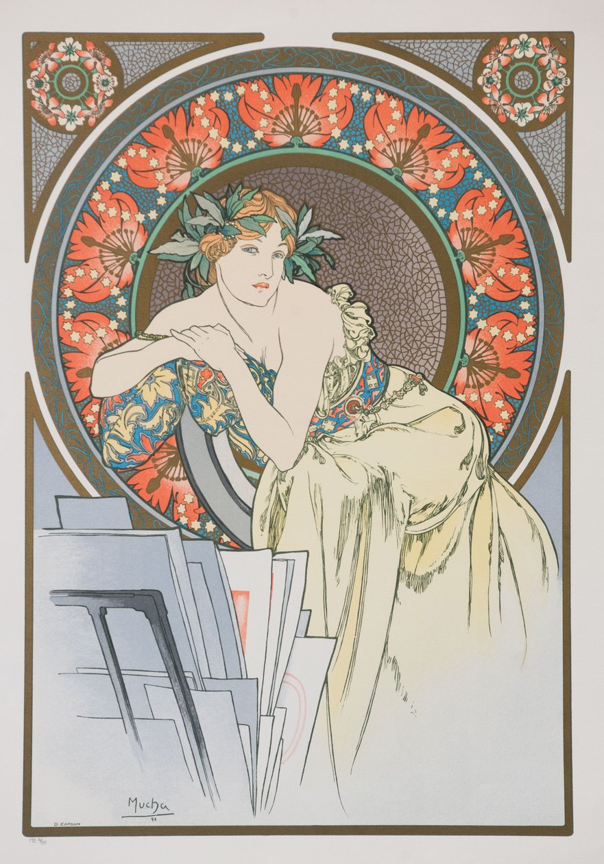 Kvinden med valmuer, 1898. af Alphonse Mucha