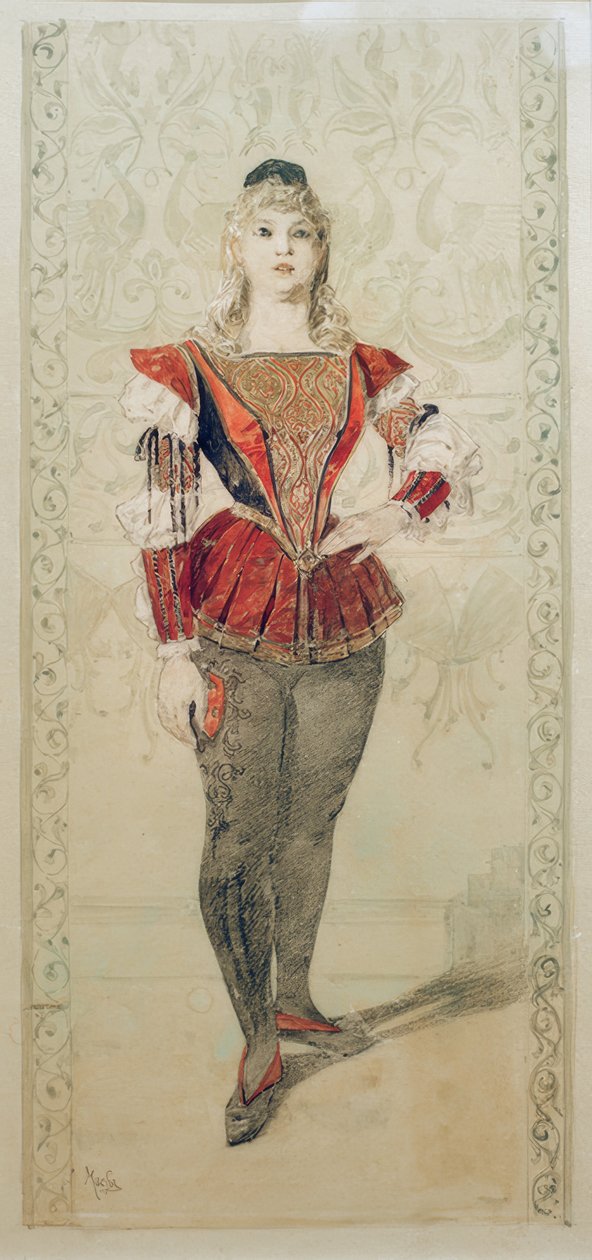 Kostume på Teatret af Alphonse Mucha