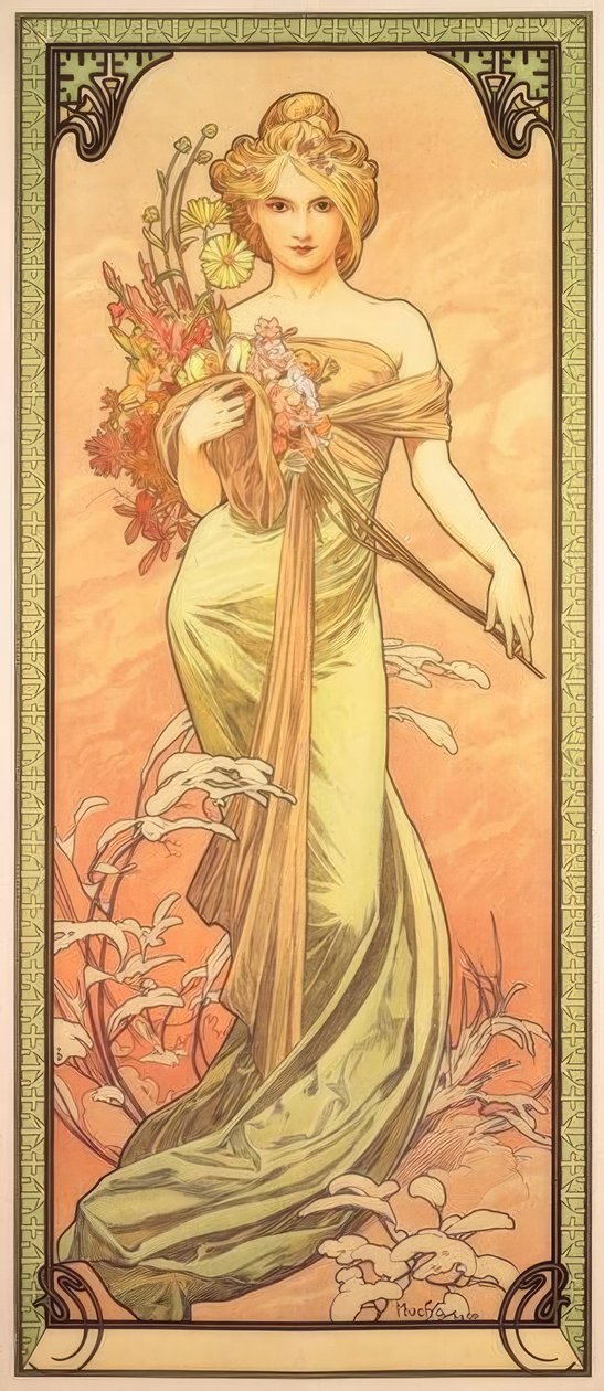 Forår af Alphonse Mucha