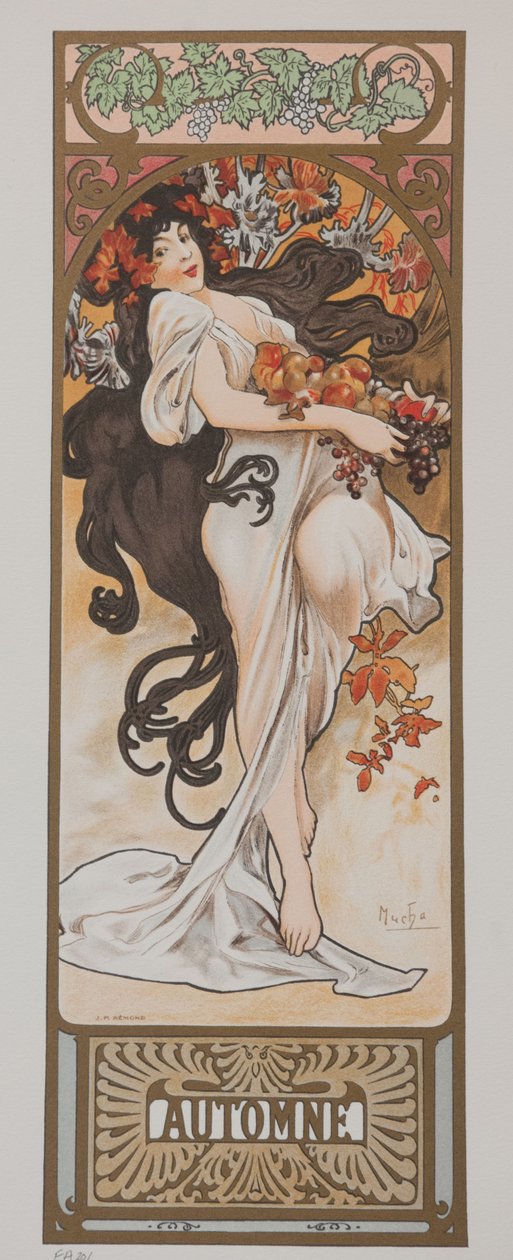 Årstider. Efterår, 1897. af Alphonse Mucha