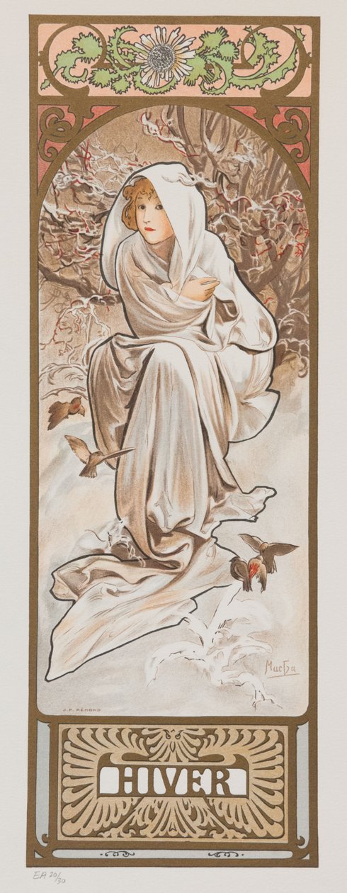 Årstider. Vinter, 1897. af Alphonse Mucha