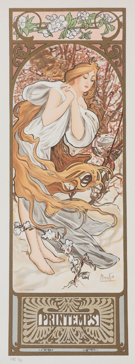 Årstider. Forår, 1897. af Alphonse Mucha