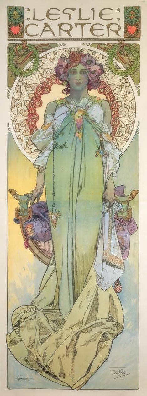 Leslie Carter af Alphonse Mucha