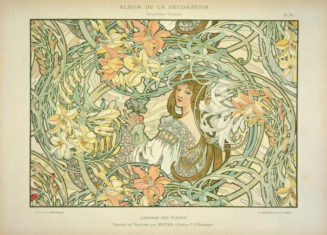 lilje af Alphonse Mucha