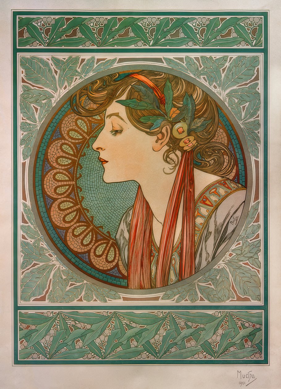 laurbær af Alphonse Mucha