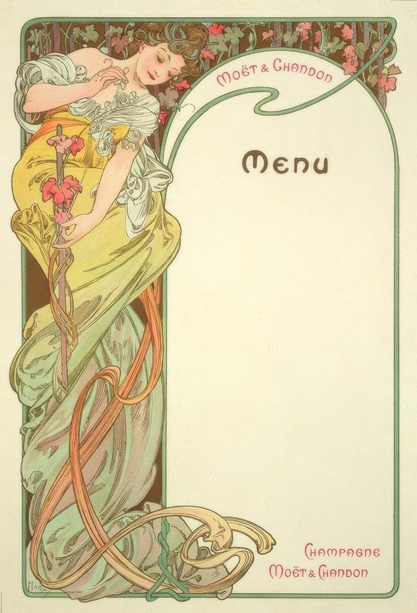 Moët & Chandon / Menu af Alphonse Mucha