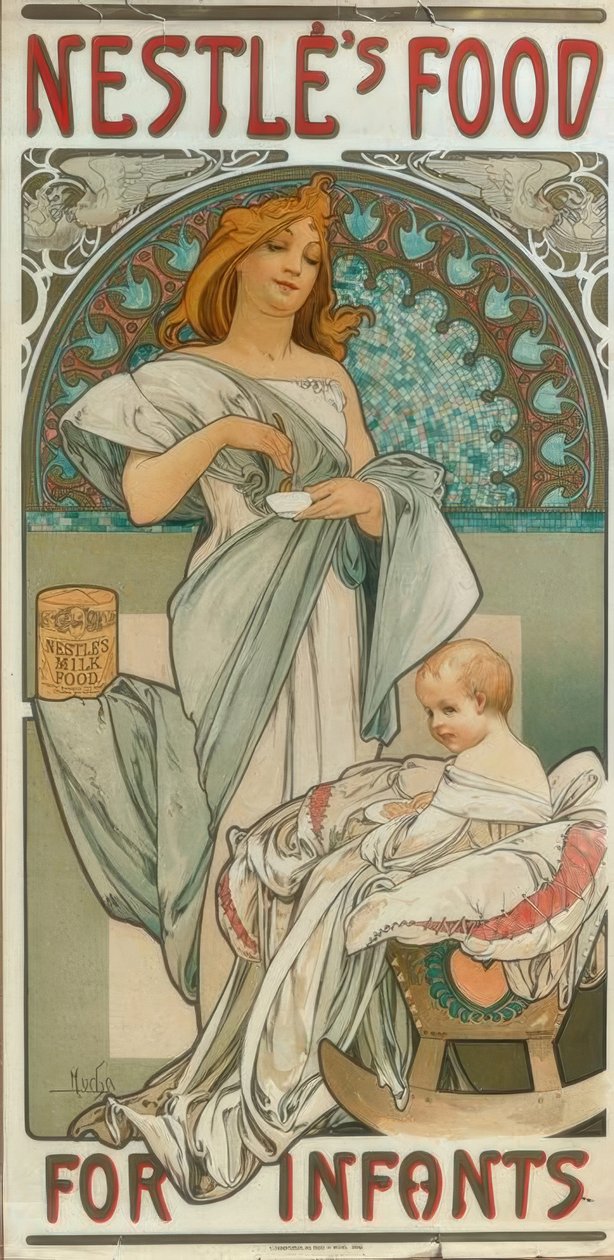 Nestlés mad til spædbørn af Alphonse Mucha
