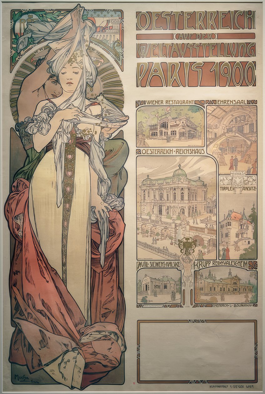 Østrig på verdensudstillingen i Paris 1900 af Alphonse Mucha