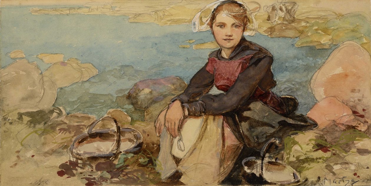 På kysten, ca. 1900. af Alphonse Mucha