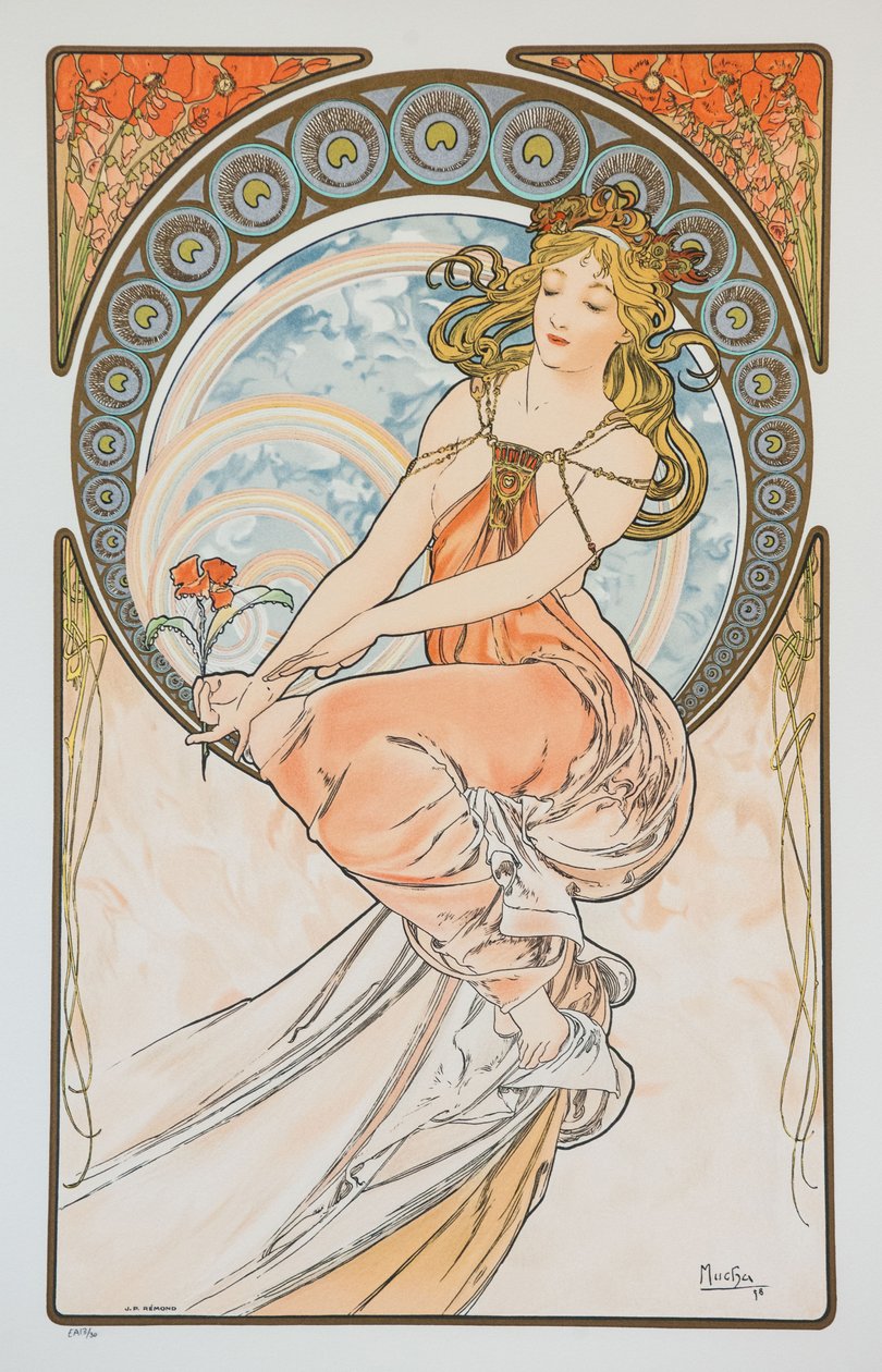 Maleri fra serien The Arts, 1898. af Alphonse Mucha