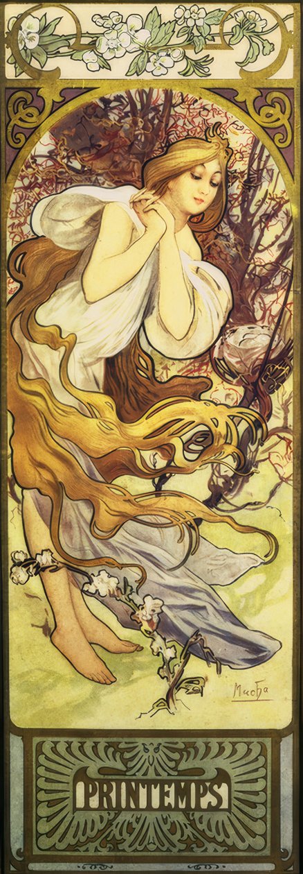 Forår af Alphonse Mucha