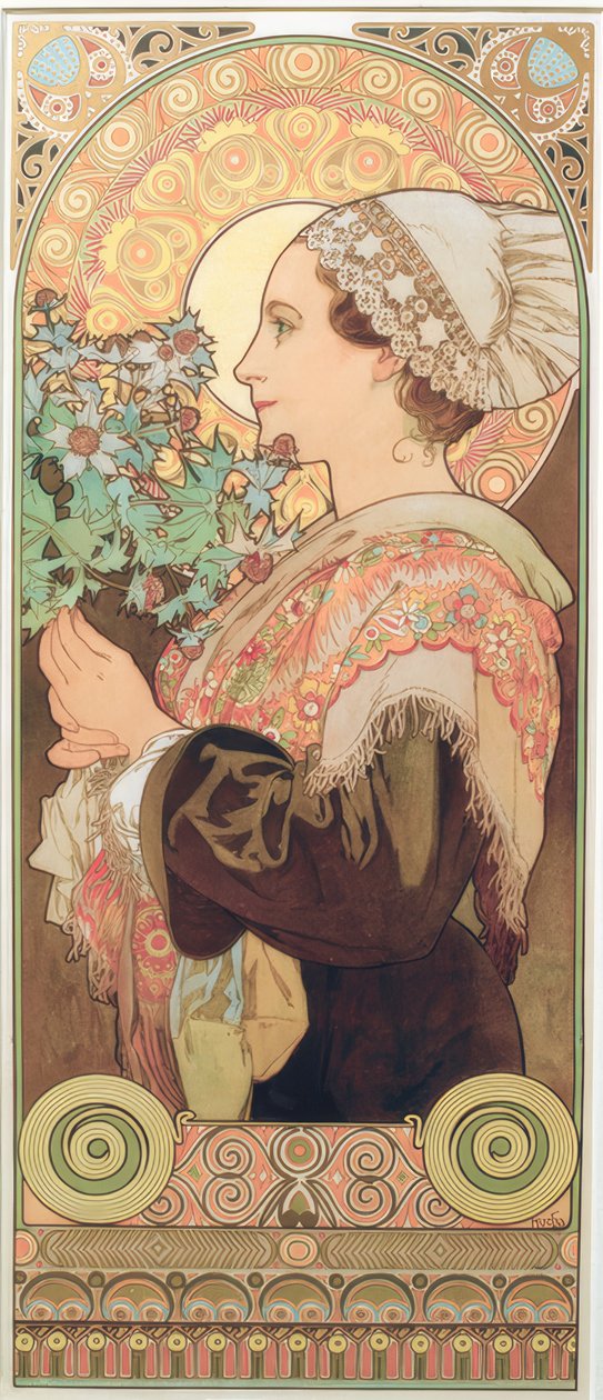 Silberdistel af Alphonse Mucha