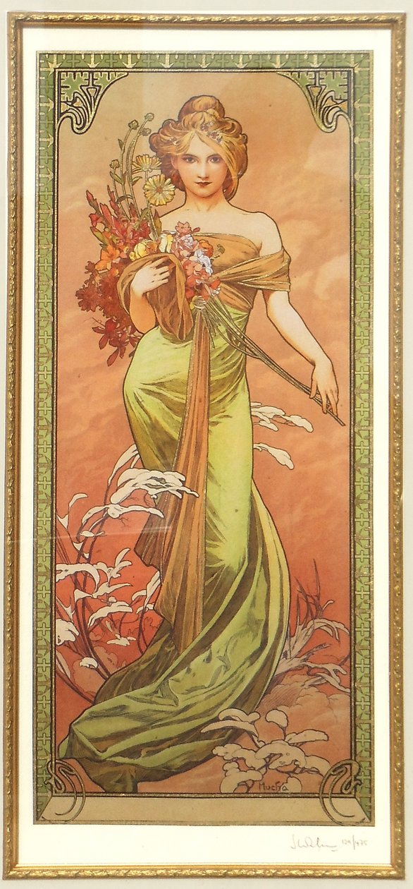 Forår fra serien Les Saisons af Alphonse Mucha