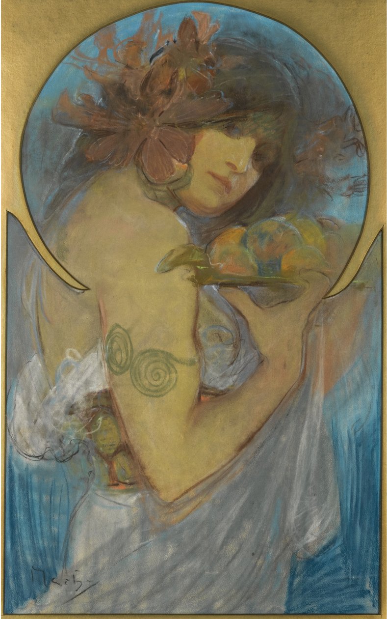 Study For A Poster Frugt af Alphonse Mucha