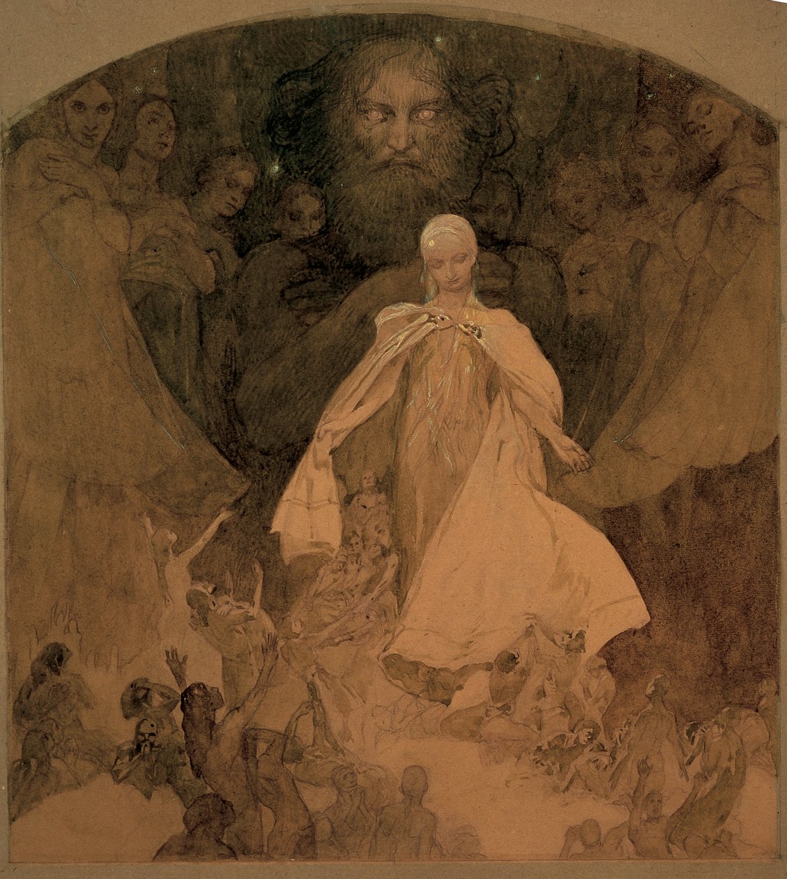 Study for The Age of Wisdom.dani af Alphonse Mucha
