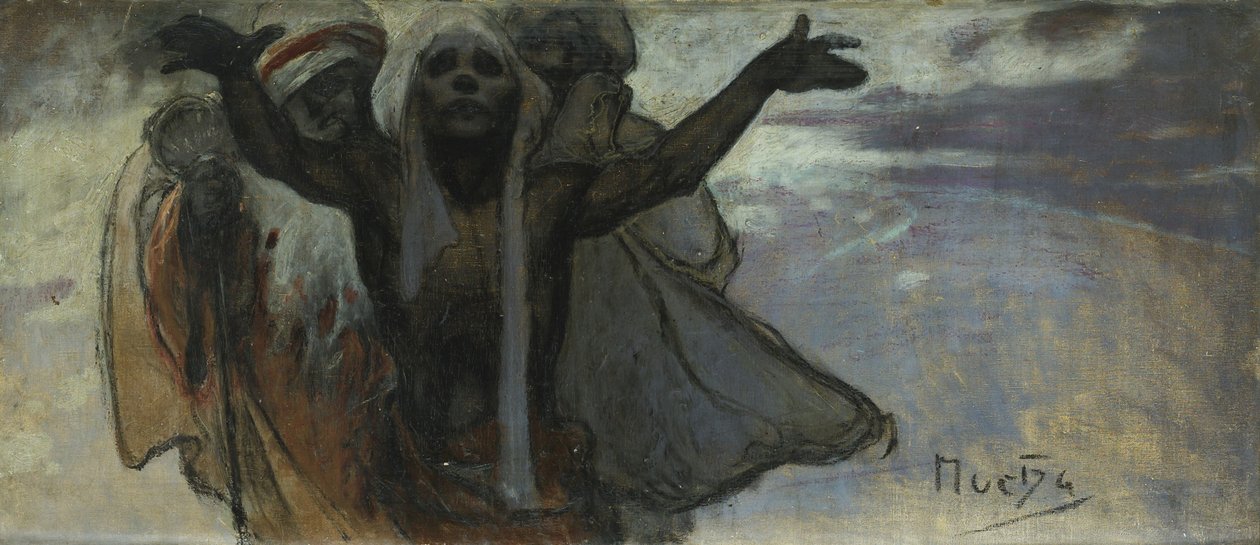 Studie til det slaviske epos af Alphonse Mucha