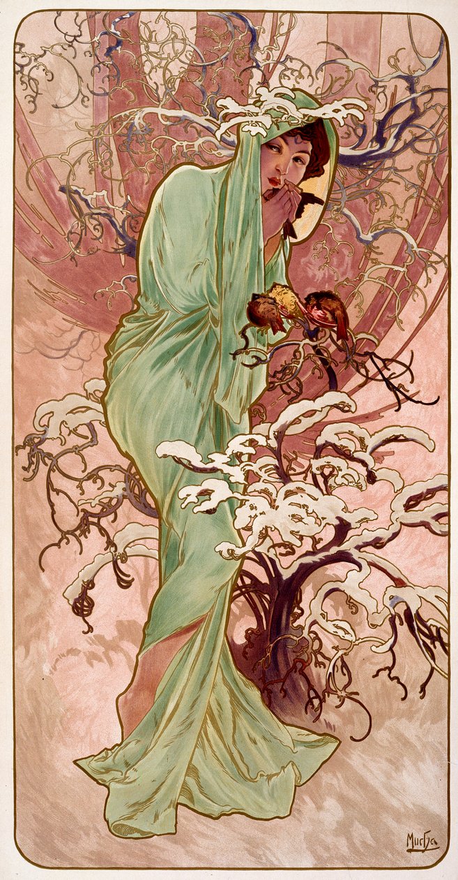 Vinter, 1896. af Alphonse Mucha
