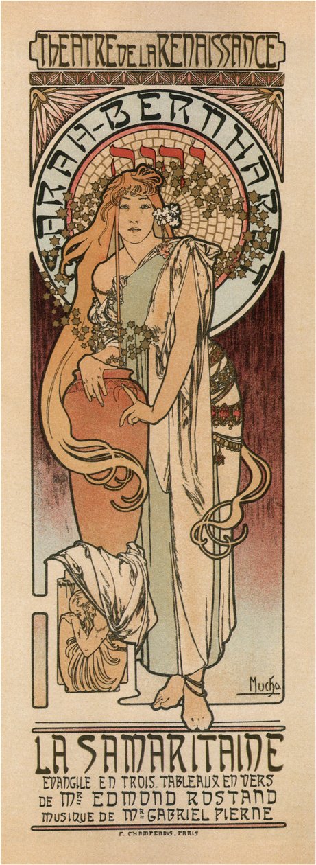 Plakat Kvinde fra Samaria af Alphonse Mucha