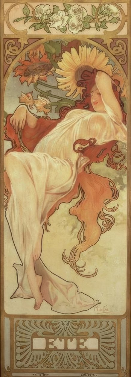 Sommer af Alphonse Mucha