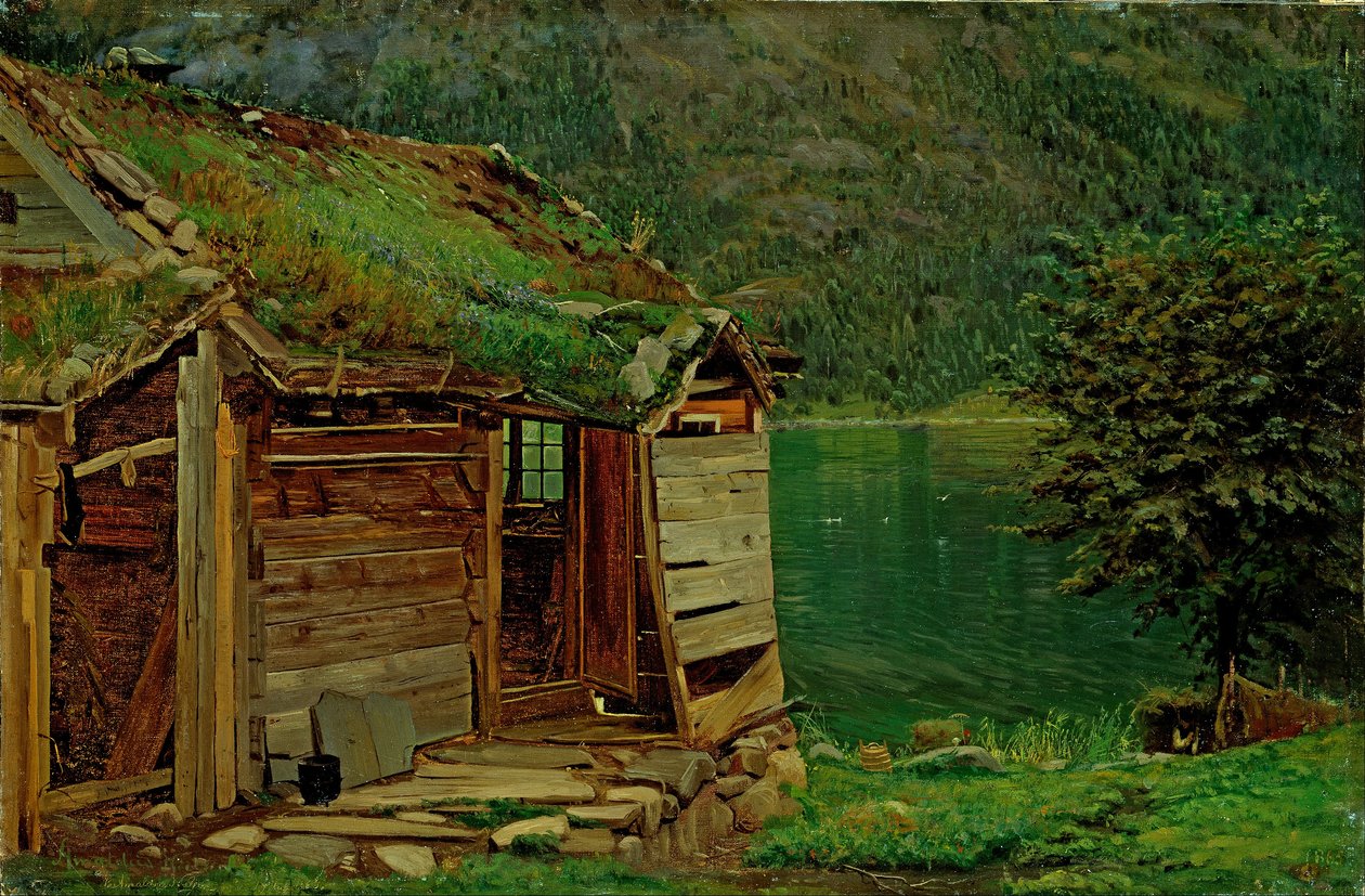 Stuehus ved Balestrand af Amaldus Nielsen