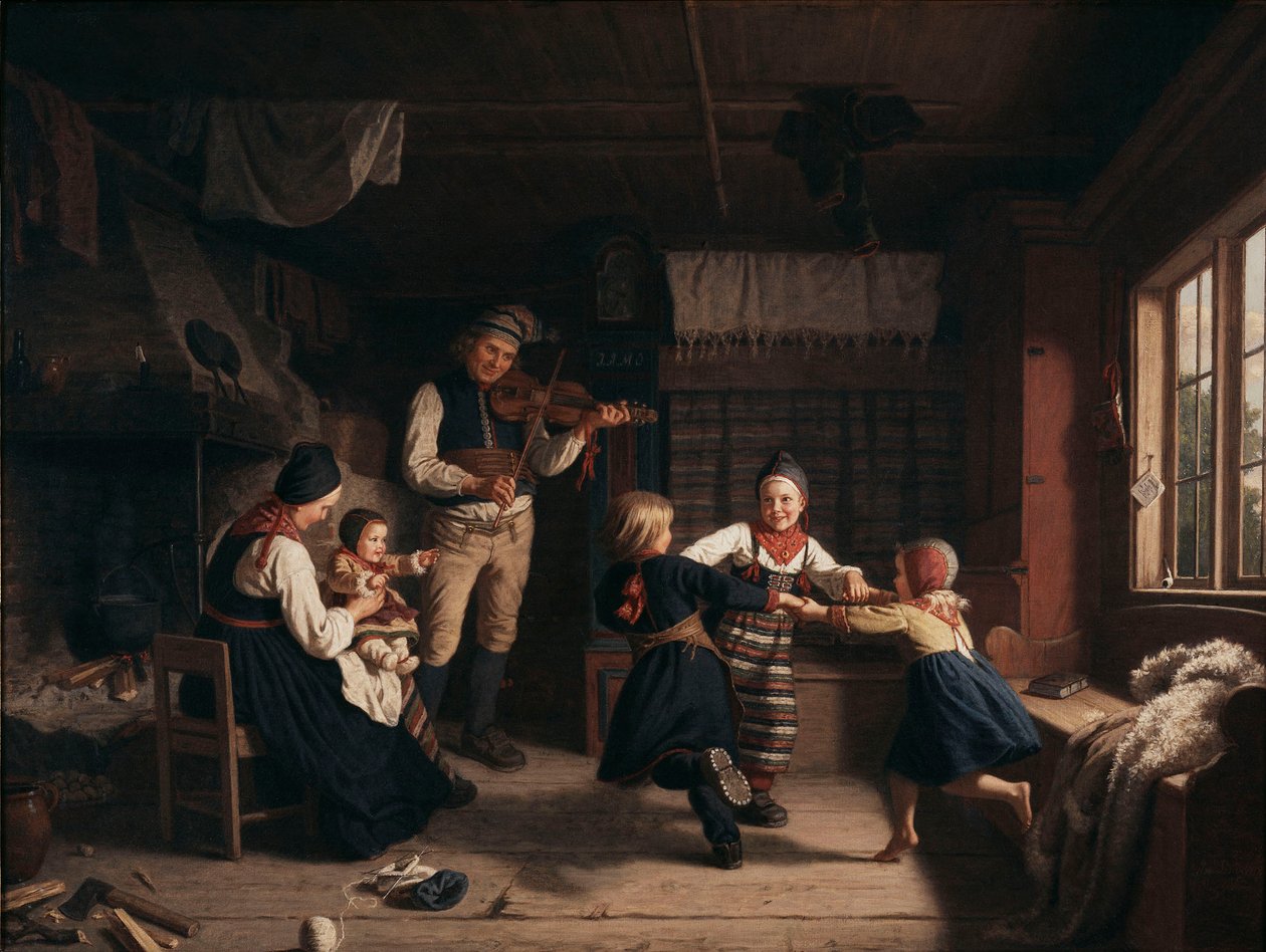 Søndag aften i et bondehus i Dalecarlia af Amalia Lindegren