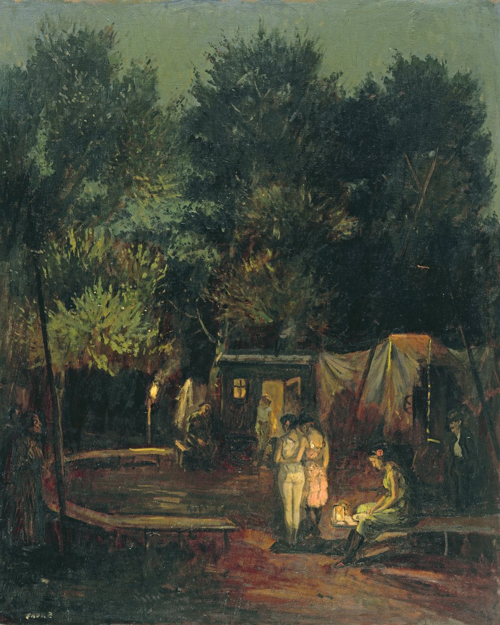 Cirkus under træer, 1912 af Amandus Faure