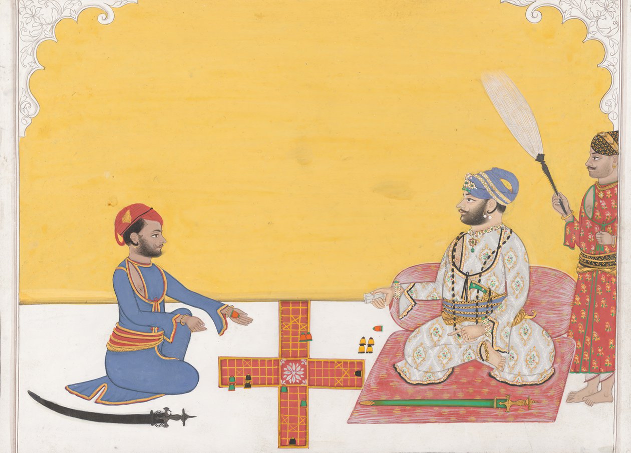 Maharaja Sovan Singh spiller Pachisi, K. 1868. af Ambav