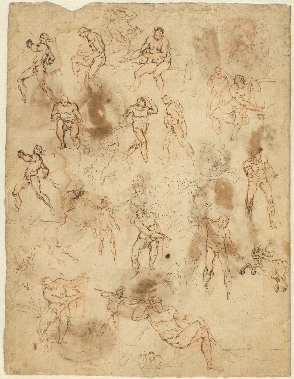 Studier af figurer (verso) af Ambrogio Figino