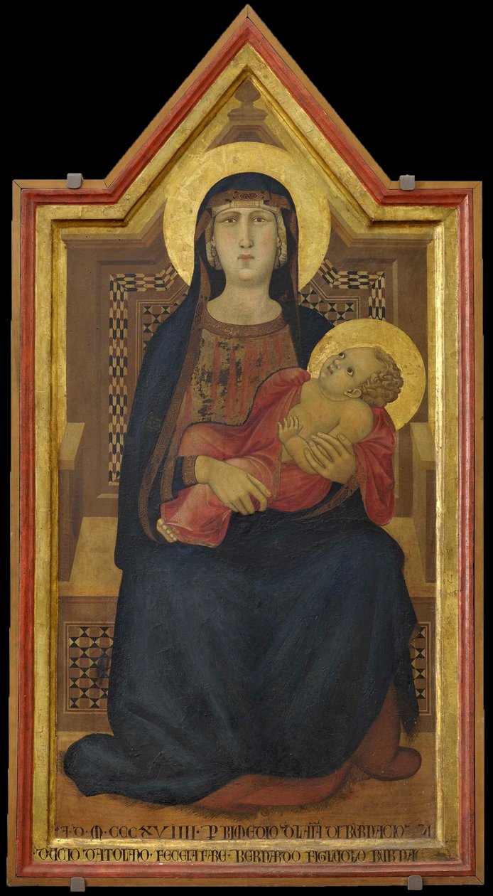 Jomfruen og barnet tronede, 1319. af Ambrogio Lorenzetti