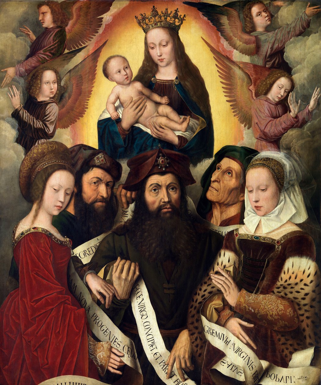 Deipara Jomfru (olie på panel) af Ambrosius Benson