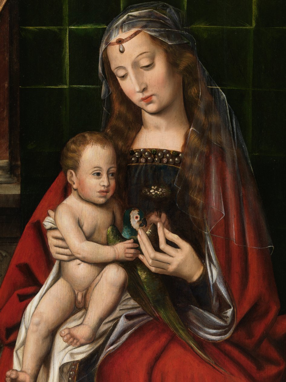 Detalje af Madonna (olie på panel) af Ambrosius Benson