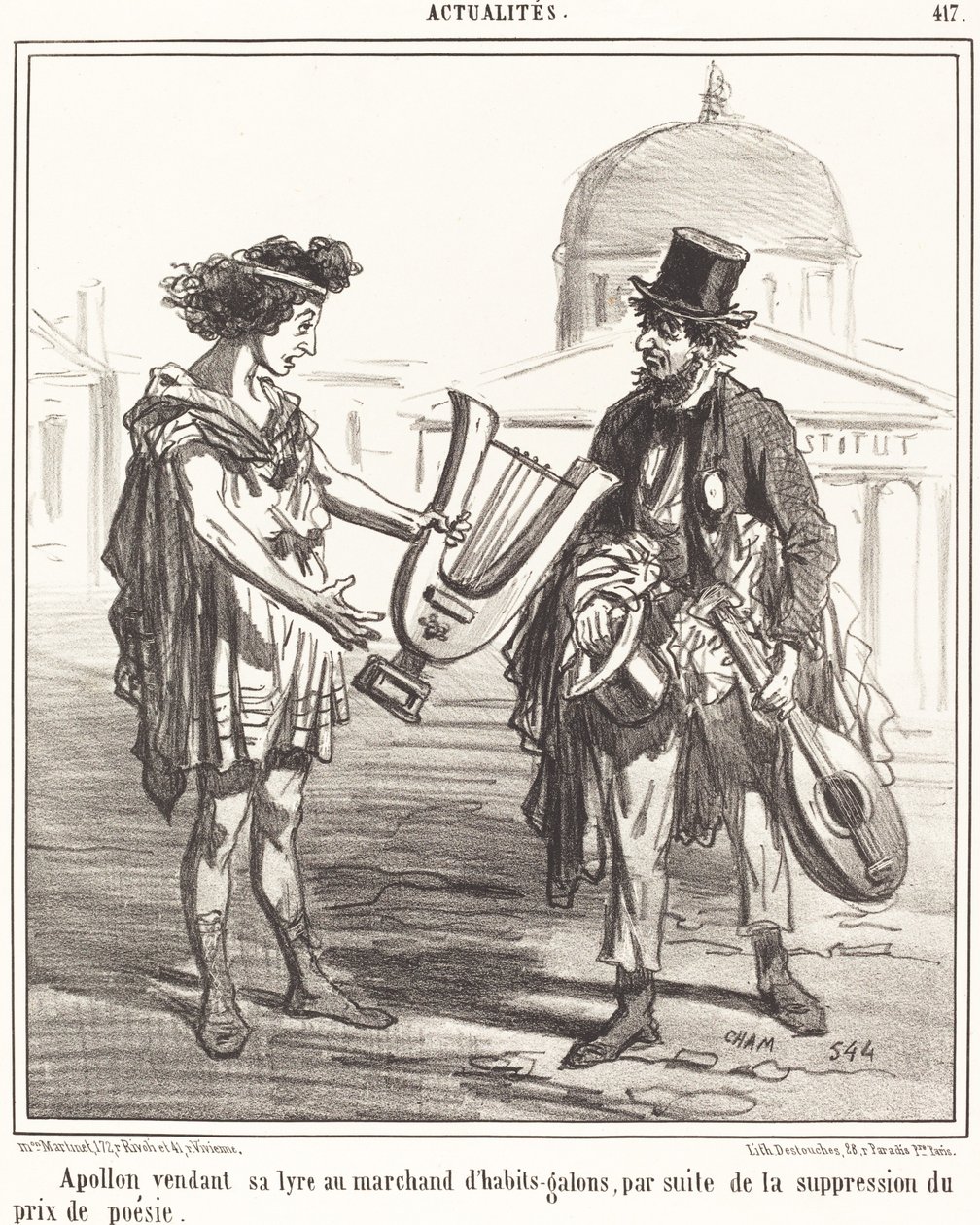 Apollo sælger sin lyre af Amédée Charles Henri Cham