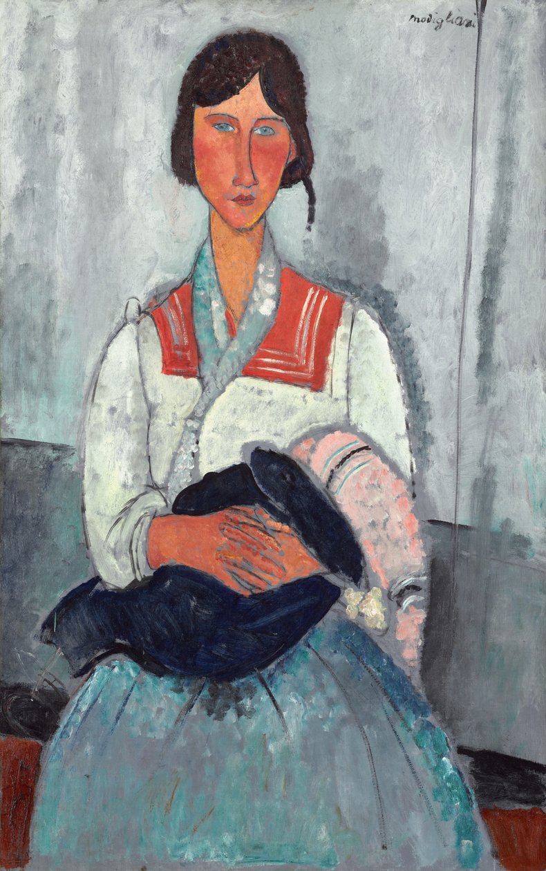 Sigøjner kvinde med baby af Amedeo Modigliani