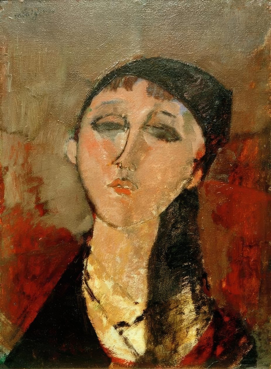 Hovedet af en pige (Louise) af Amedeo Modigliani