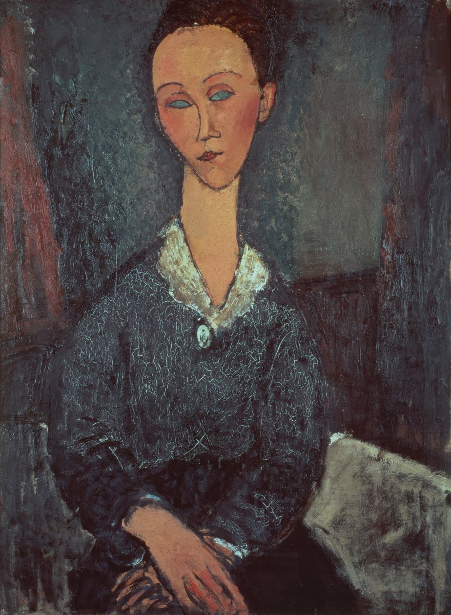 Portræt af en kvinde med hvid krave af Amedeo Modigliani