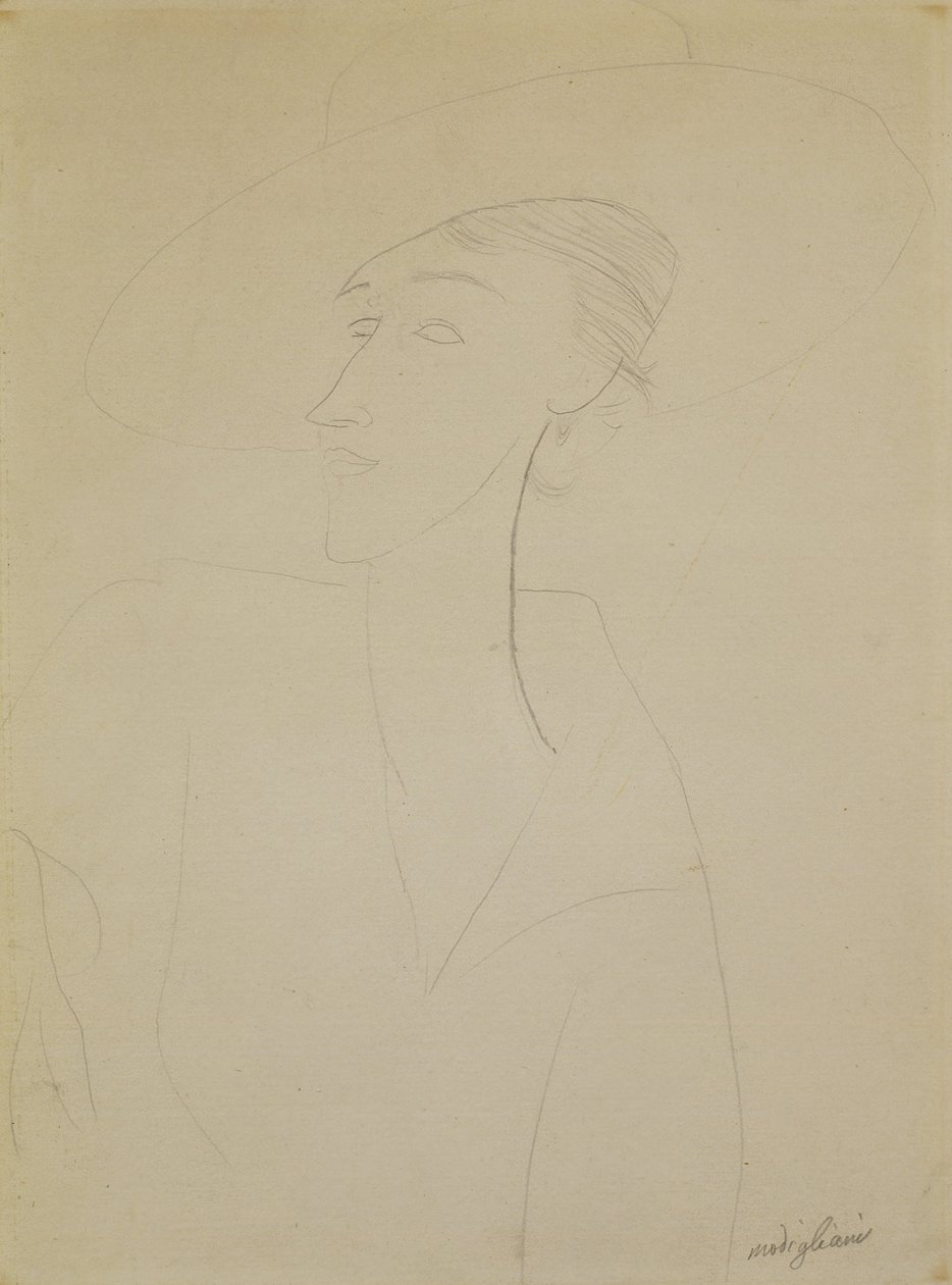 Uden titel (Portræt af Madame Zborowska) af Amedeo Modigliani