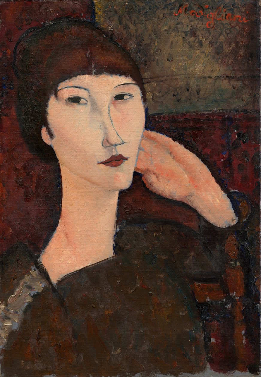 Adrienne (Kvinde med pandehår) af Amedeo Modigliani