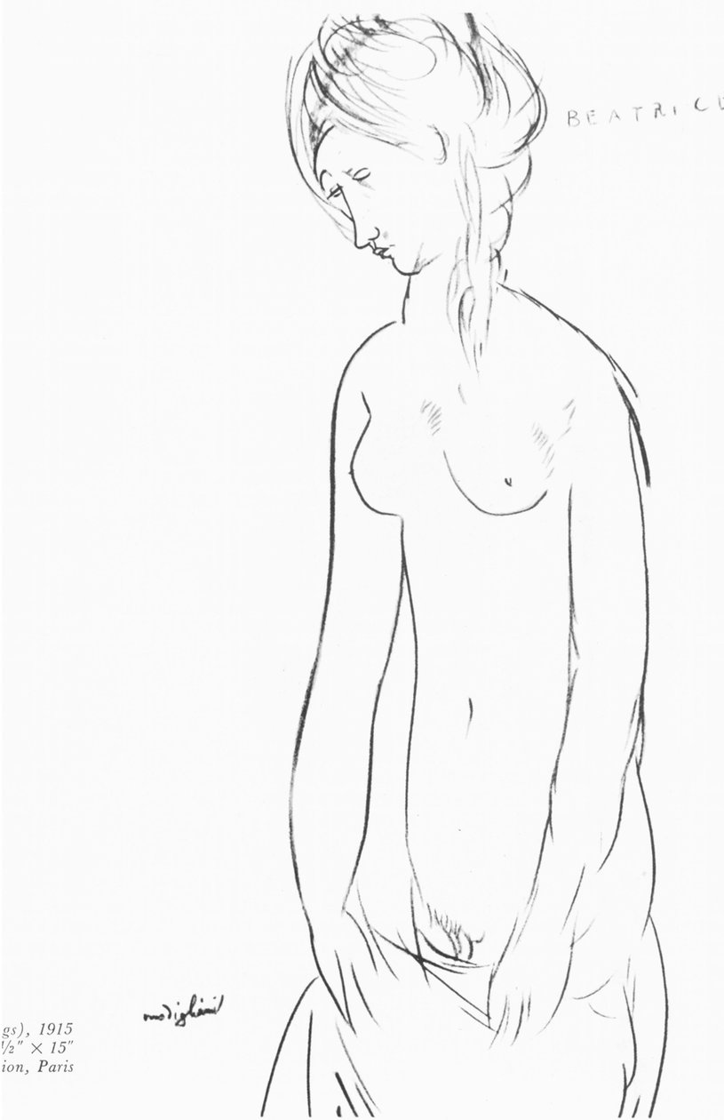Beatrice Hastings, 1915 (sort farveblyant på papir http:gem.bridgemanimages.comlightbox5477500er) af Amedeo Modigliani