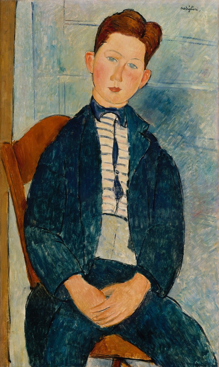 Dreng i en stribet sweater, 1918 af Amedeo Modigliani