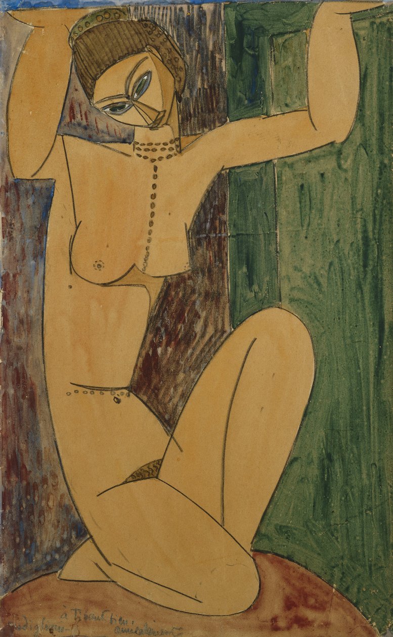 karyatid; Cariatide, 1913 af Amedeo Modigliani