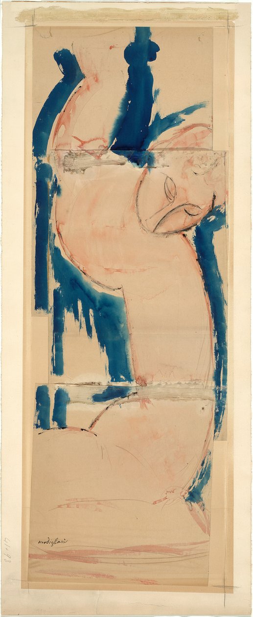 Karyatide: Rose og blå af Amedeo Modigliani